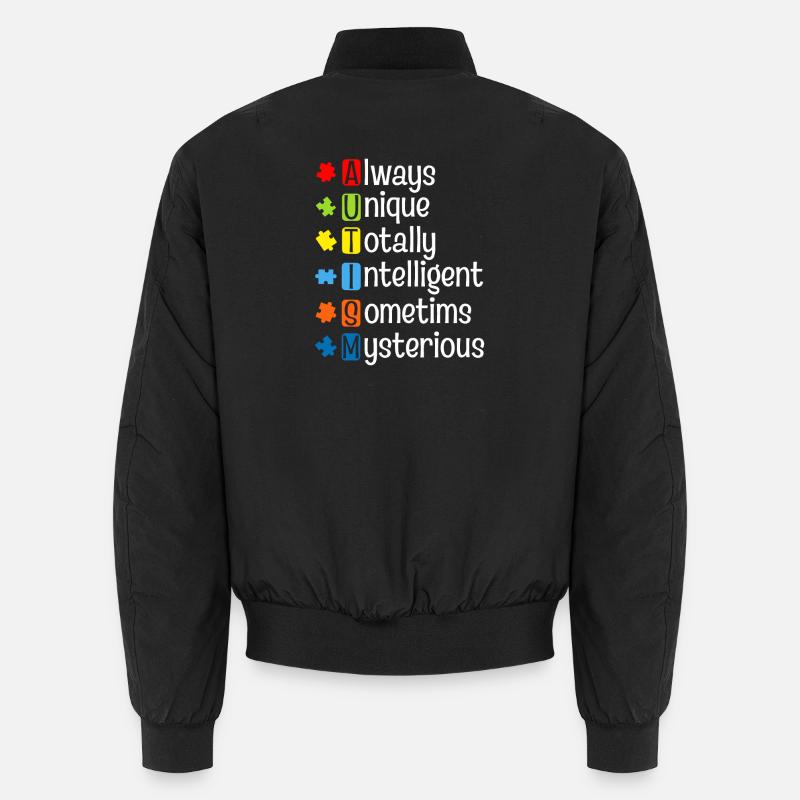 Autism Puzzle Pride: Einzigartige Köpfe Unisex Bomberjacke