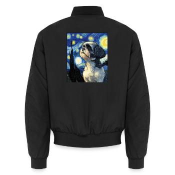 Shih Tzu - Unisex Bomberjacke - Schwarz - Hinten - AI Model Male 185 light (185cm)