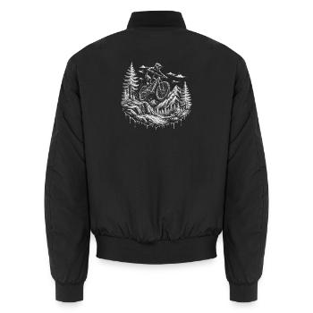 MTB Downhill Trail Mountain Bike Alps Mountains - Unisex Bomber Jacket - black - Back - AI Model Male 185 light (185cm)