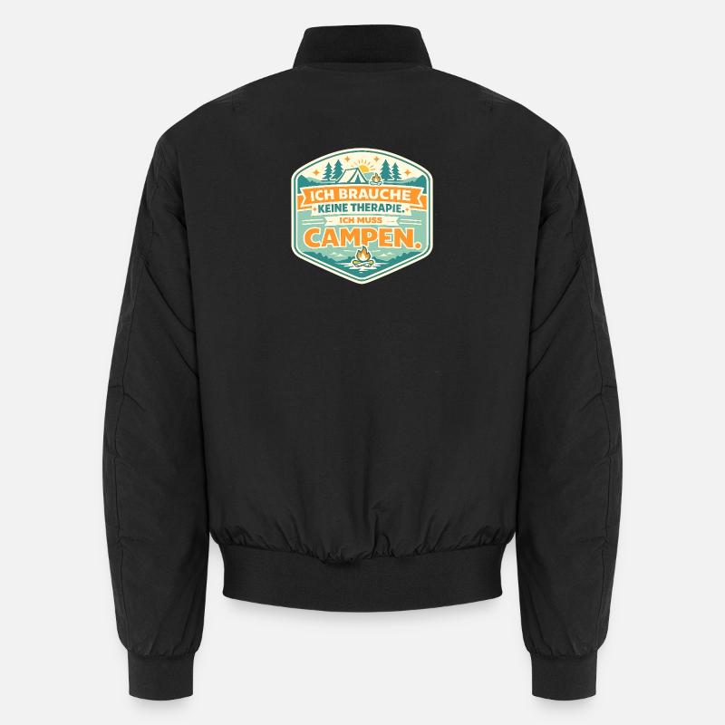 Ich muss Campen - Unisex Bomberjacke - Schwarz