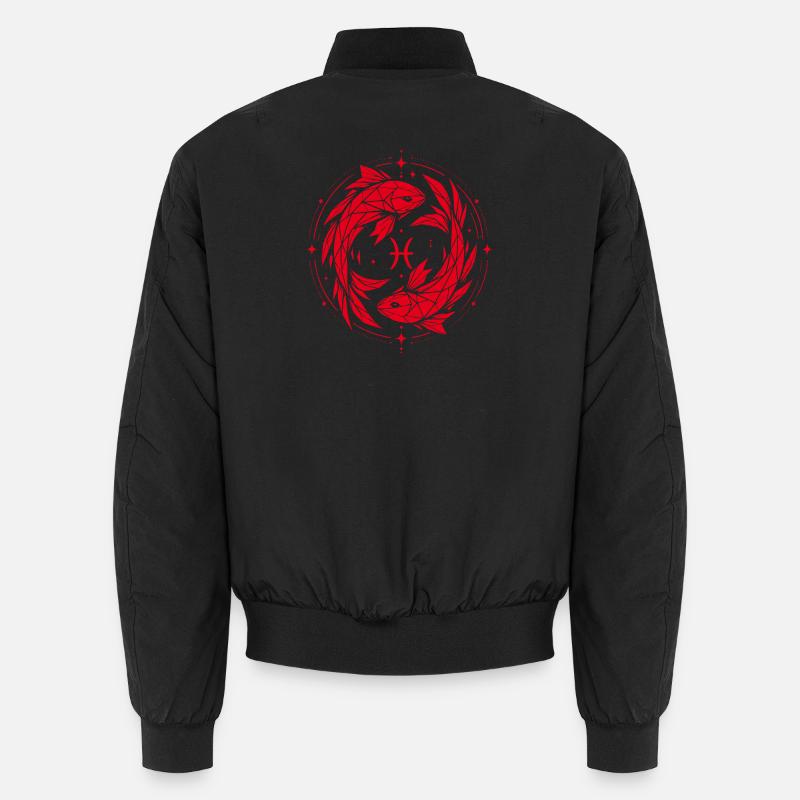Pisces Symbol – Gentle & Modern Unisex Bomber Jacket