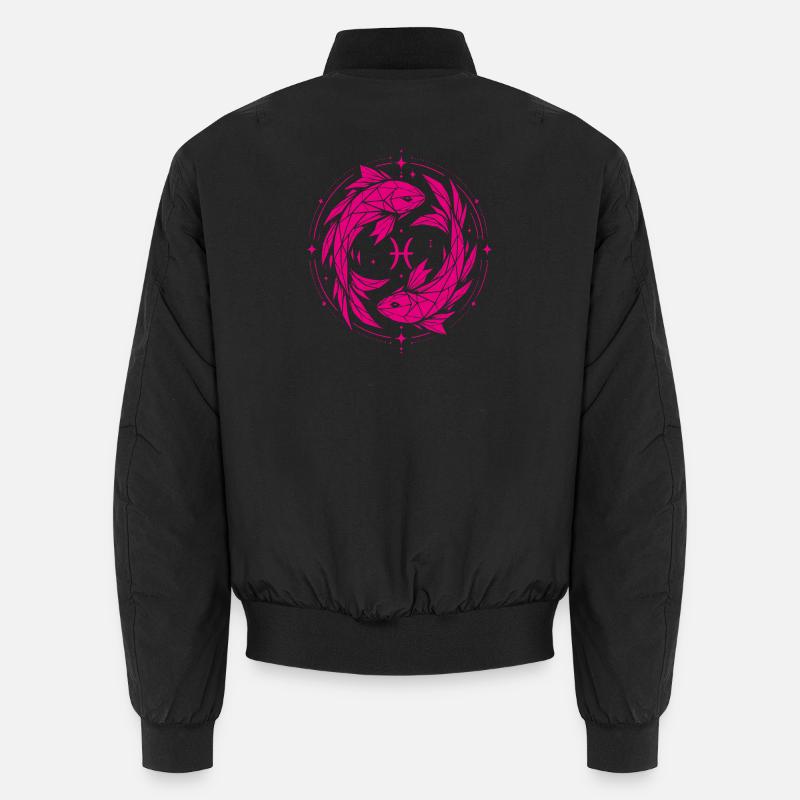 Fische Symbol – Sanft & Modern - Unisex Bomberjacke - Schwarz