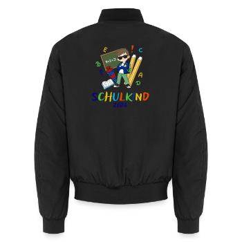 Schulkind 2026 – Farbenfreudiges Lernen - Unisex Bomberjacke - Schwarz - Hinten - AI Model Male 185 light (185cm)