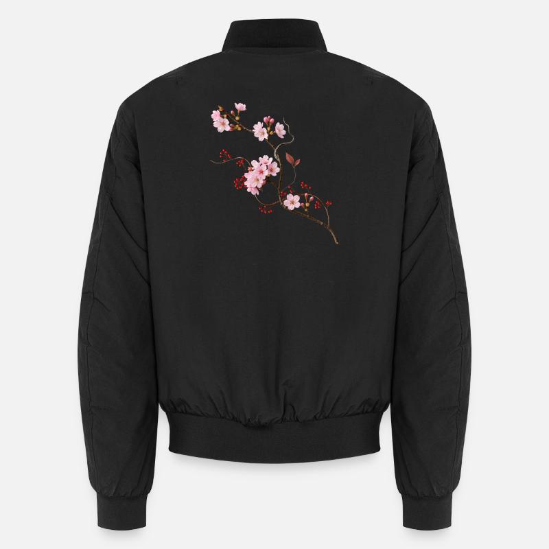 Sakura Kirschblüte im Zen Ikebana Stil  Unisex Bomberjacke