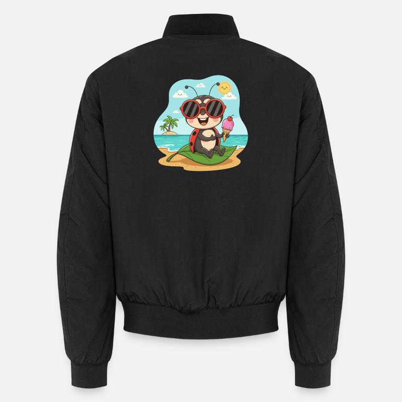 Strandkäfer mit Eis und Sonnenbrille Unisex Bomber Jacket