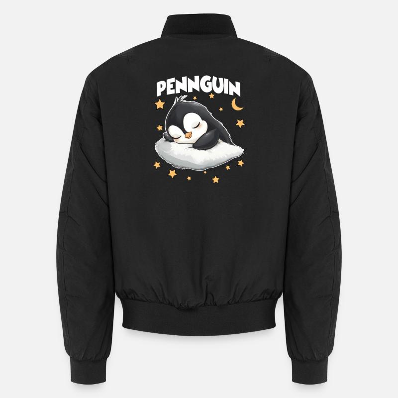 Pennguin Pinguin Schlafmützen Langschläfer Kuschel Unisex Bomberjacke