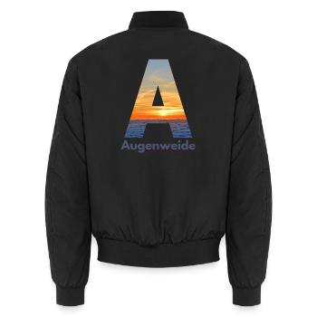 Augenweide - Wortschätze, vergessene Wörter - Unisex Bomberjacke - Schwarz - Hinten - AI Model Male 185 light (185cm)