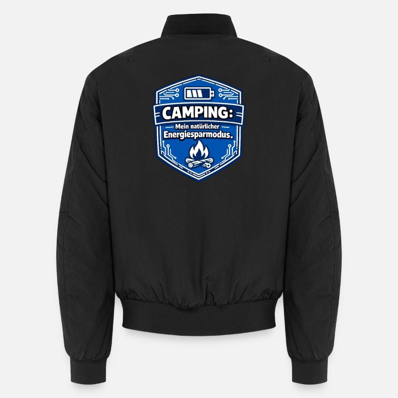 Camping energy saving mode - Unisex Bomber Jacket - black