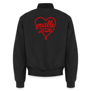 Malle 2026 - Unisex Bomber Jacket - black - Back - AI Model Male 185 light (185cm)