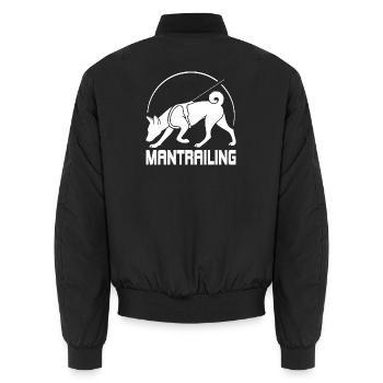 Basenji Mantrailing Hundesport Hunde Wilsigns - Unisex Bomberjacke - Schwarz - Hinten - AI Model Male 185 light (185cm)