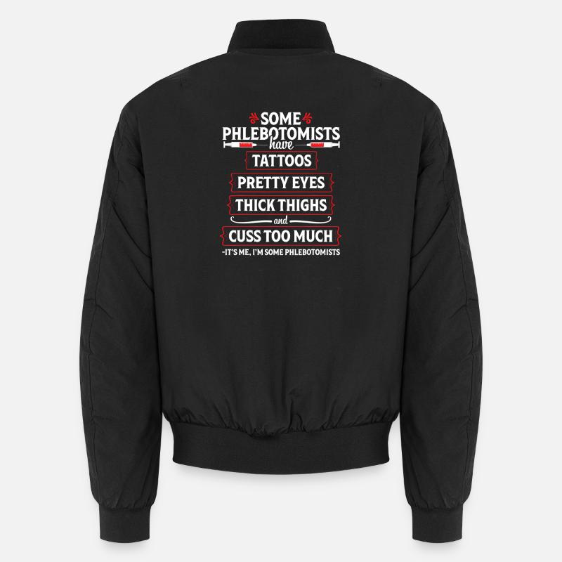 Phlebotomist Tattoos & Thighs Tee - Unisex Bomber Jacket - black