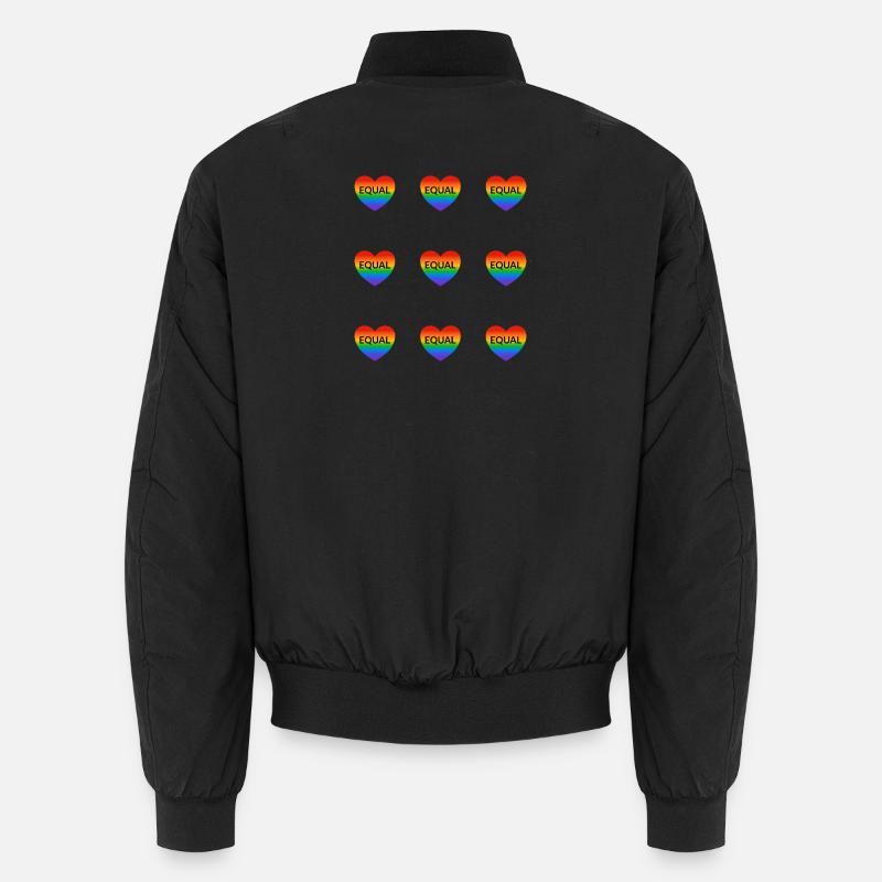 Fierté LGBT Rainbow Equal Heart - Bomber unisexe - noir