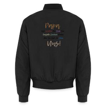 Perfekte Spruch Vatertagsgeschenk für Bester Papa - Unisex Bomberjacke - Schwarz - Hinten - AI Model Male 185 light (185cm)