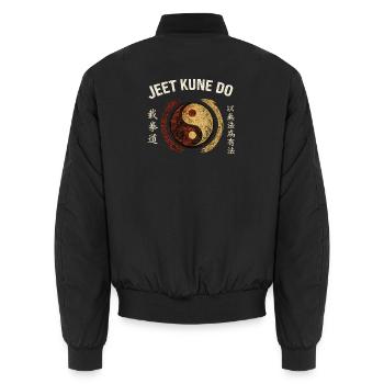 Jeet Kune Do Shirt Yin Yang Kung Fu Fighter JKD - Unisex Bomber Jacket - black - Back - AI Model Male 185 light (185cm)