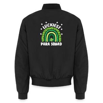 Équipe para-parachute la plus chanceuse - Bomber unisexe - noir - Dos - AI Model Male 185 light (185cm)