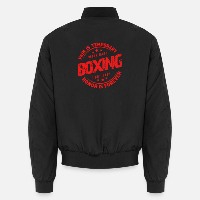 Boxing Stamp: Daily Grind Motto - Unisex Bomber Jacket - black