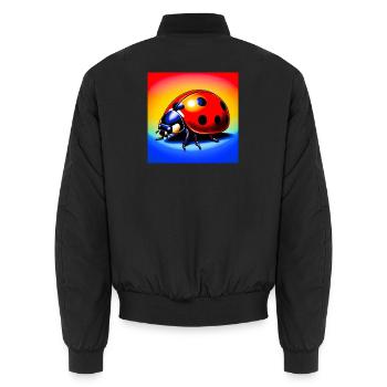 Marienkäfer - Unisex Bomberjacke - Schwarz - Hinten - AI Model Male 185 light (185cm)
