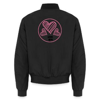 Cœurs en rose Love you Gift - Bomber unisexe - noir - Dos - AI Model Male 185 light (185cm)