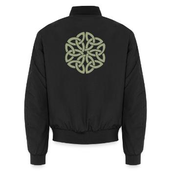 Nœud celtique entrelacé circulaire - Bomber unisexe - noir - Dos - AI Model Male 185 light (185cm)