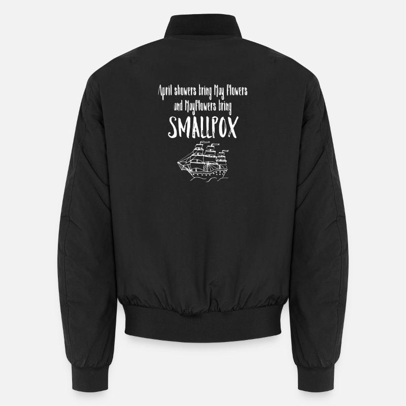 Mayflower Pocken-Satirisches Schiffsabschlag - Unisex Bomberjacke - Schwarz