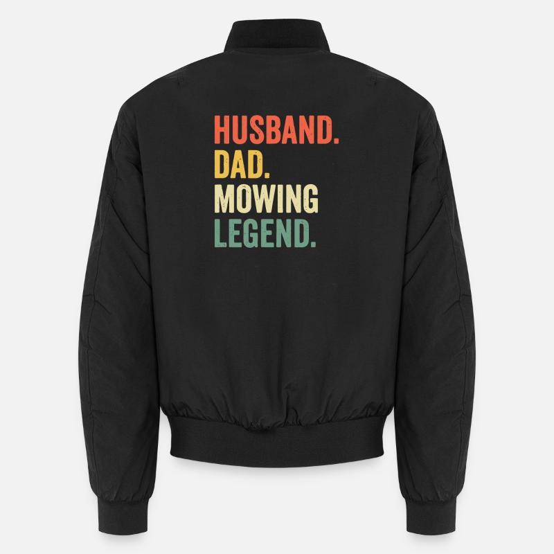Husband Dad Mowing Legend - Unisex Bomber Jacket - black