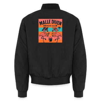 Malle Diven Beach Club Flamingo Mallorca Party - Bomber unisexe - noir - Dos - AI Model Male 185 light (185cm)