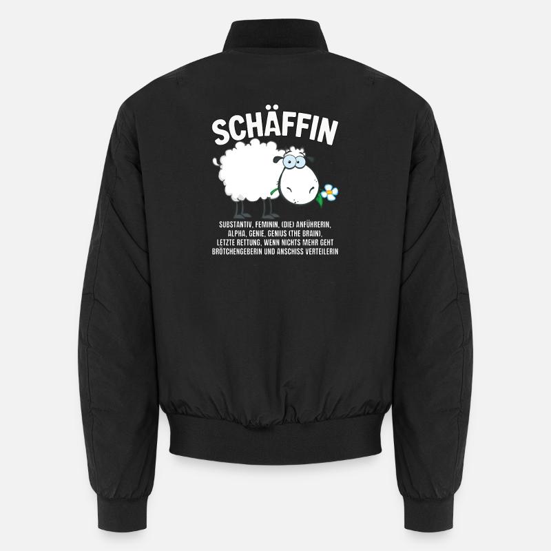 Schäffin - Alpha Schaf mit Sonnenbrille - Unisex Bomberjacke - Schwarz