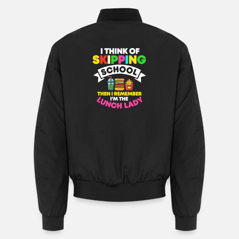 Essensdame-Witz schwänzt die Schule - Unisex Bomberjacke - Schwarz