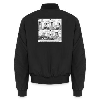 Angeltherapie: Ein komisches Dilemma - Unisex Bomberjacke - Schwarz - Hinten - AI Model Male 185 light (185cm)