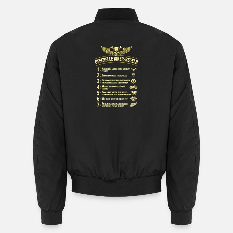 Offizielle Biker Regeln Motorrad Spruch Unisex Bomberjacke