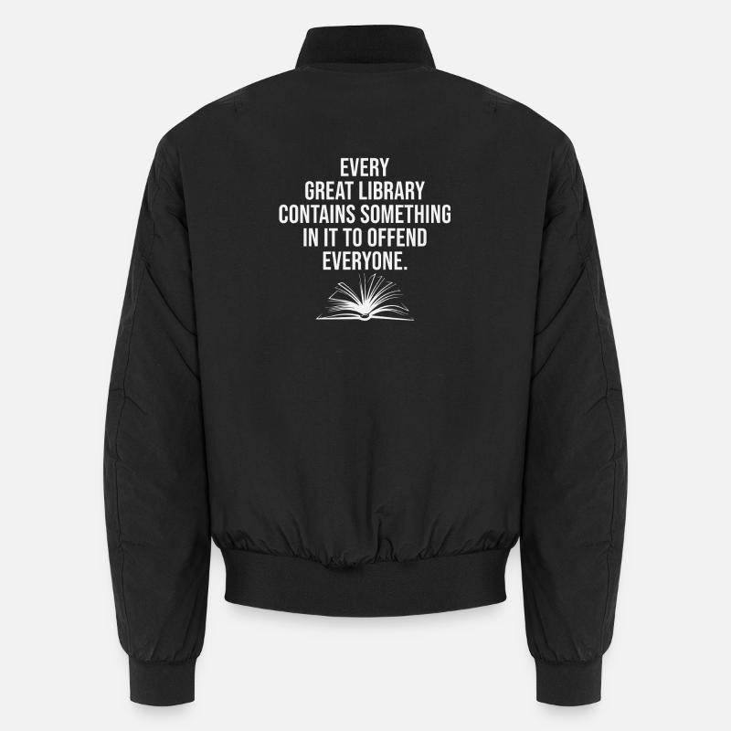 Every library insults every gift satire - Unisex Bomber Jacket - black