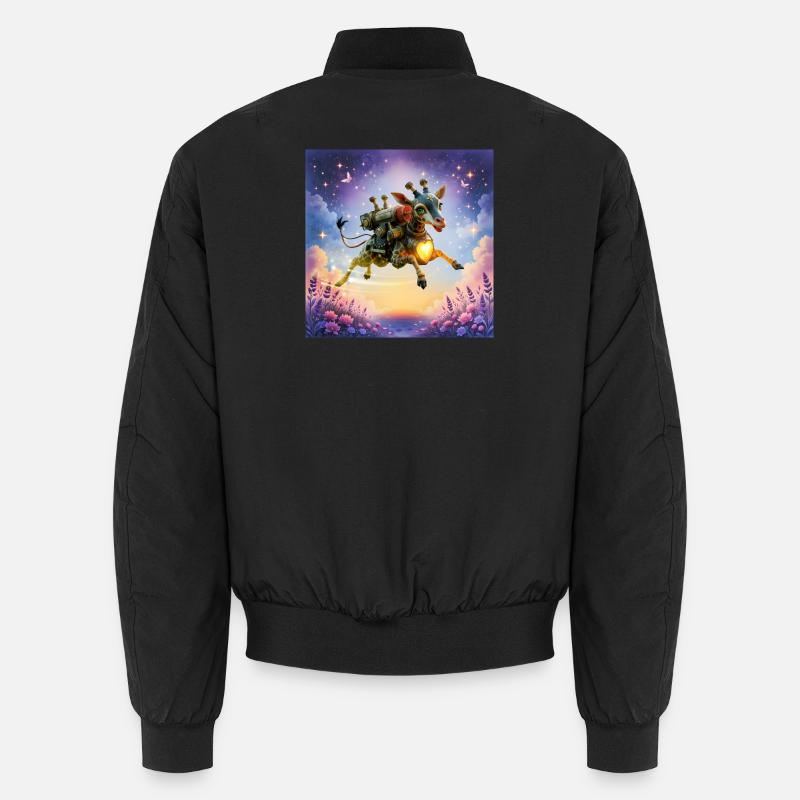 Girafe fusée avec cœur - Bomber unisexe - noir