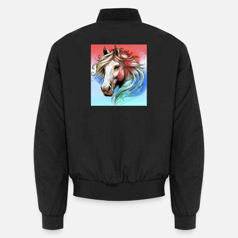 Pferd - Unisex Bomberjacke - Schwarz