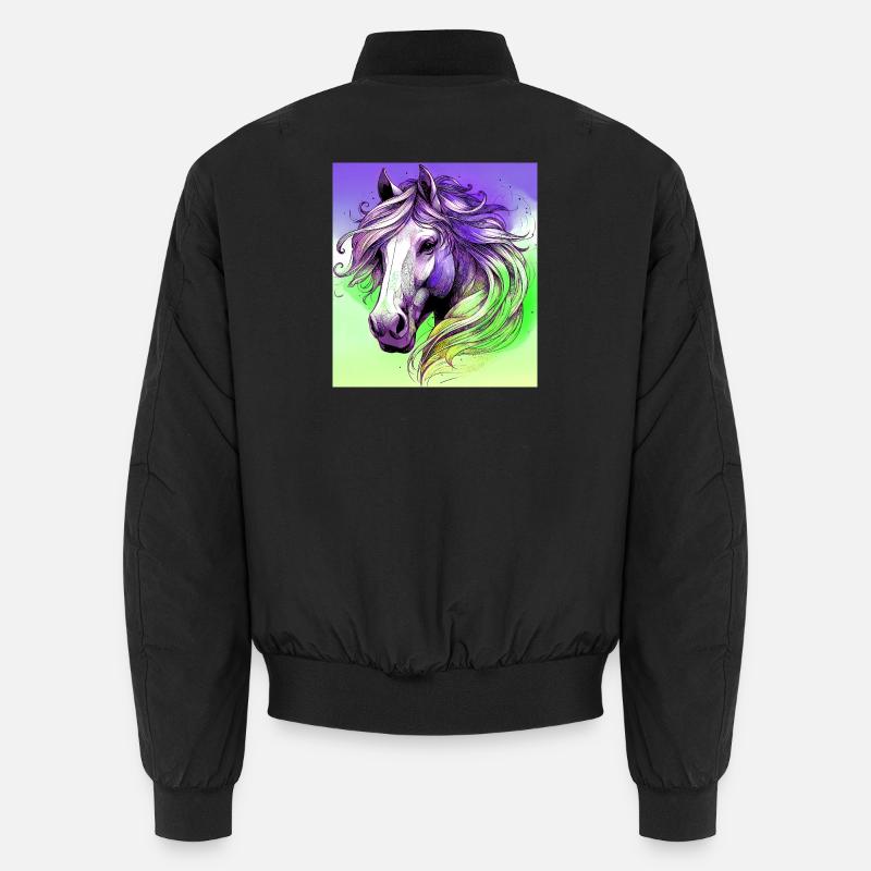 Pferd - Unisex Bomberjacke - Schwarz