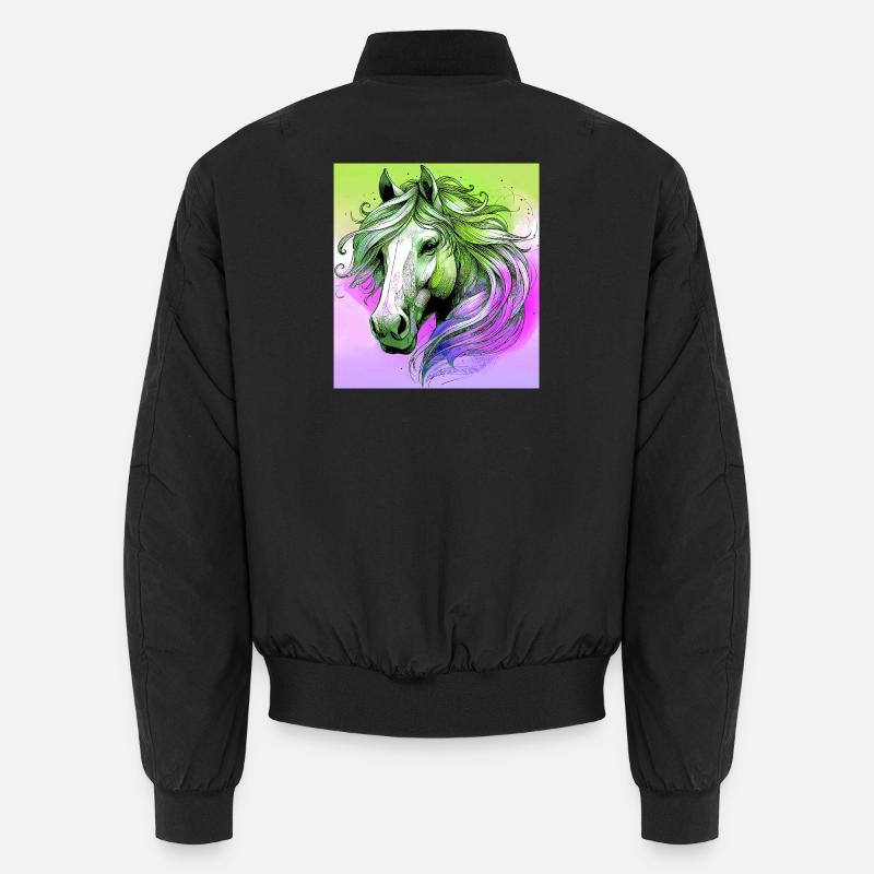 horse - Unisex Bomber Jacket - black