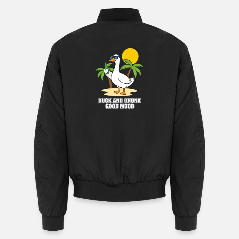 Duck and Drink Good Mood - Unisex Bomber Jacket - black