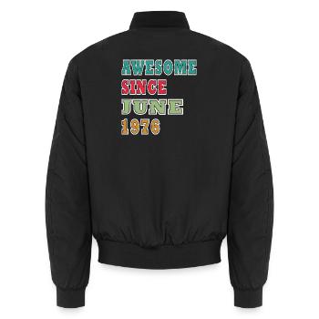 Awesome Seit Juni 1976 Retro - Unisex Bomberjacke - Schwarz - Hinten - AI Model Male 185 light (185cm)