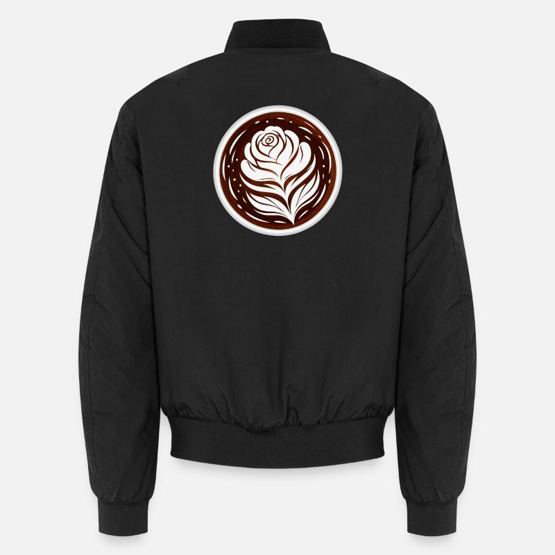 Latte Art Rose Cappuccino Design - Bomber unisexe - noir