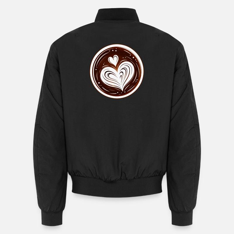 Latte Art Herz Kaffee Design  Unisex Bomberjacke