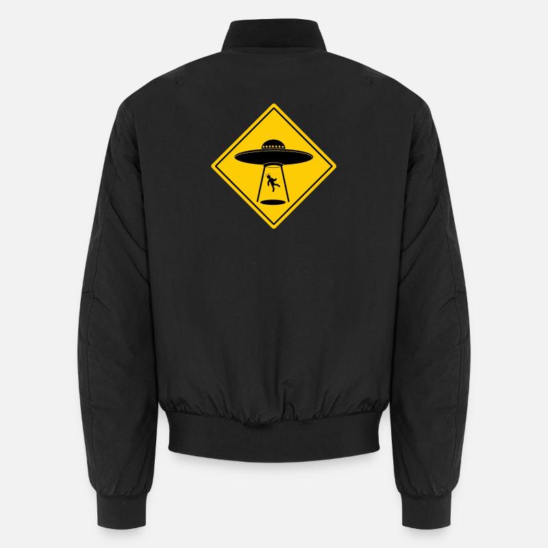 Vorsicht UFO - Unisex Bomberjacke - Schwarz