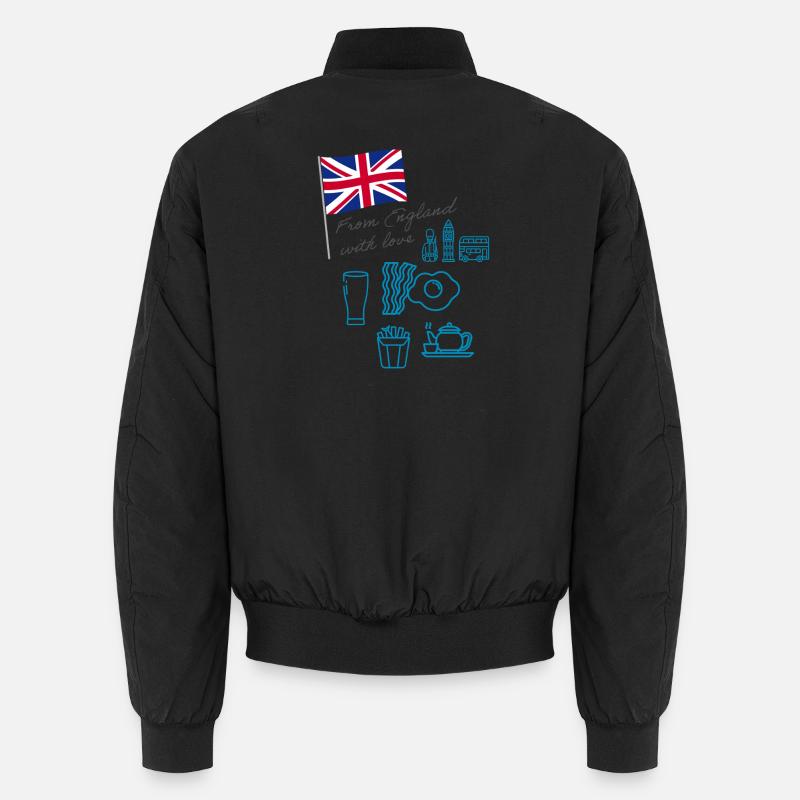 EXANGLIA (Texte bleu + gris) - Bomber unisexe - noir