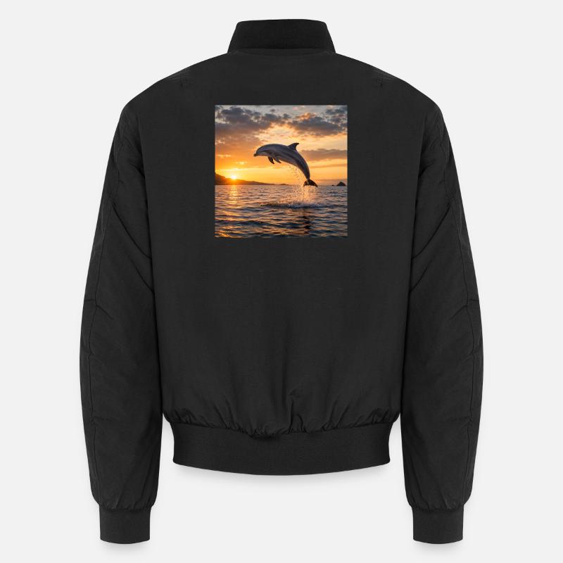 Dauphin au coucher du soleil Bomber unisexe