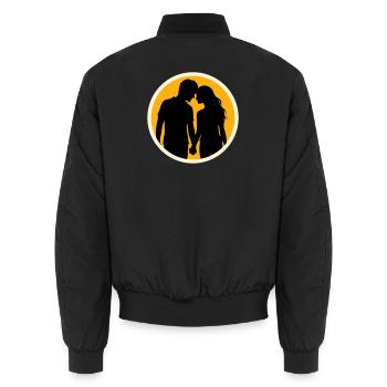 Couple Silhouette Amour Romance Petit ami de la Saint-Valentin - Bomber unisexe - noir - Dos - AI Model Male 185 light (185cm)