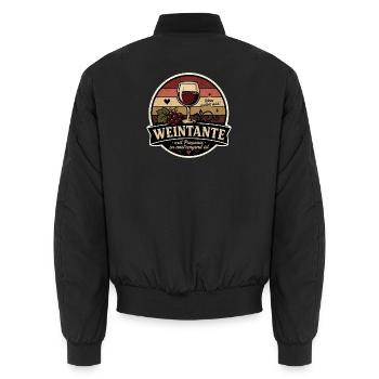 Weintante Retro - Unisex Bomberjacke - Schwarz - Hinten - AI Model Male 185 light (185cm)