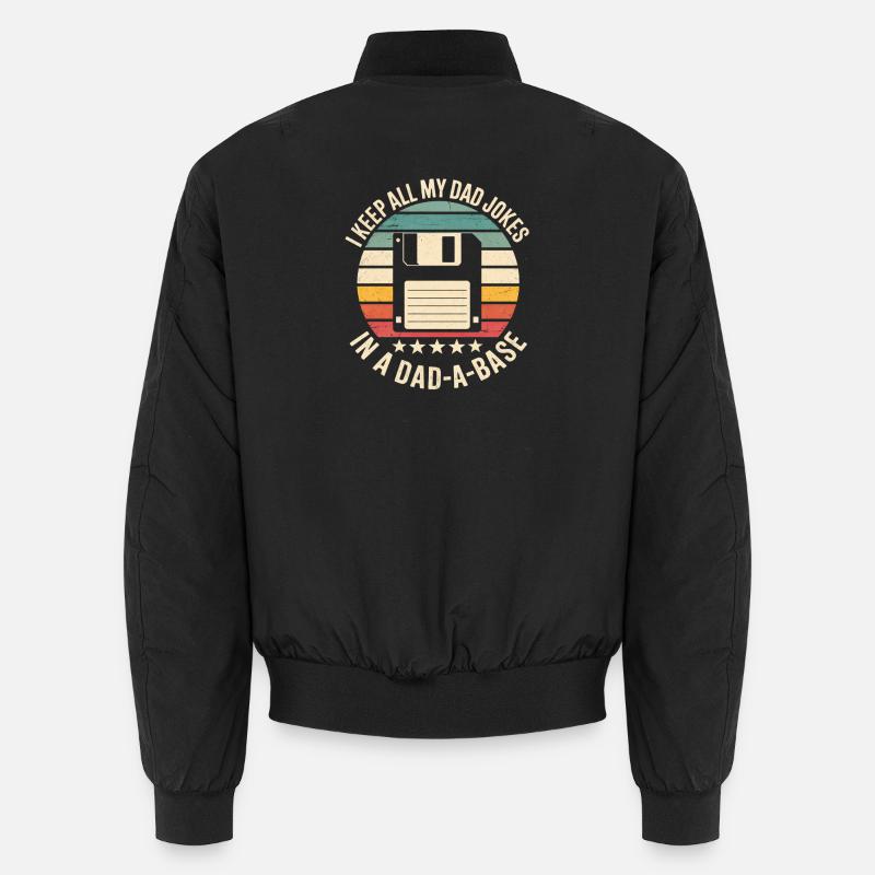 Retro Floppy Disk Humor Dad Jokes Database Database Unisex Bomber Jacket