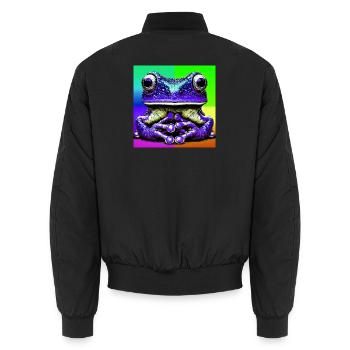 Frosch - Unisex Bomberjacke - Schwarz - Hinten - AI Model Male 185 light (185cm)