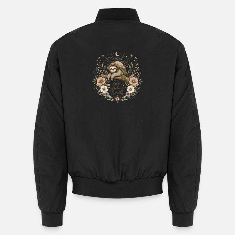 Langsame Wandergesellschaft Faultierkunst - Unisex Bomberjacke - Schwarz