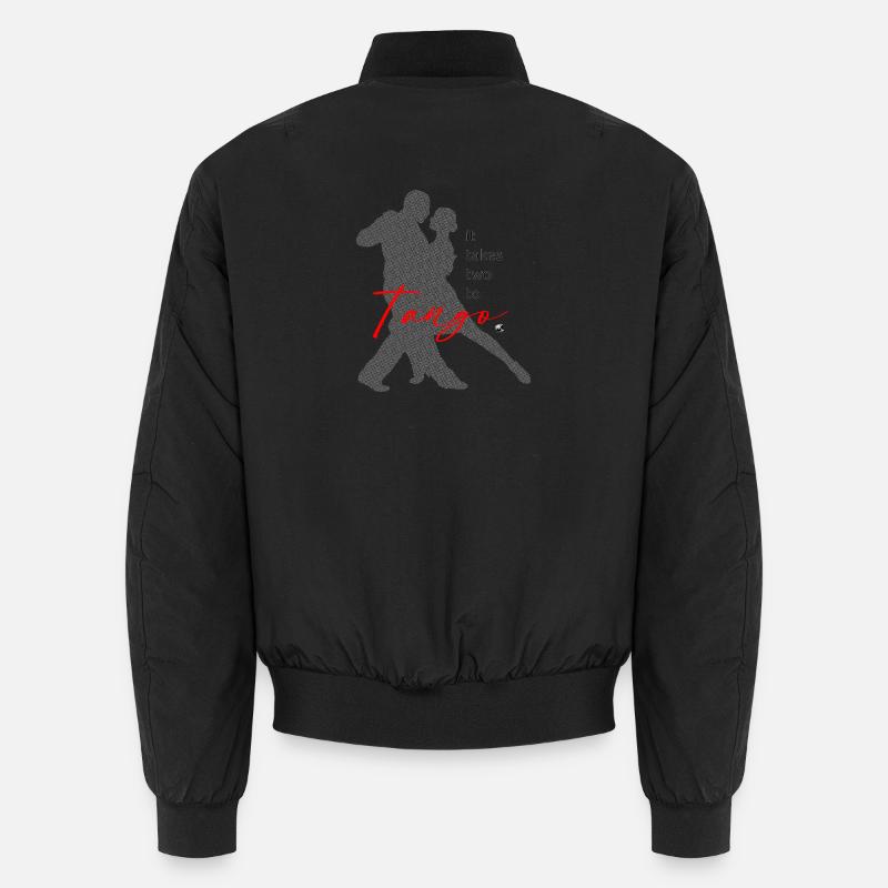 Silhouette du couple dansant de tango avec inscription Bomber unisexe