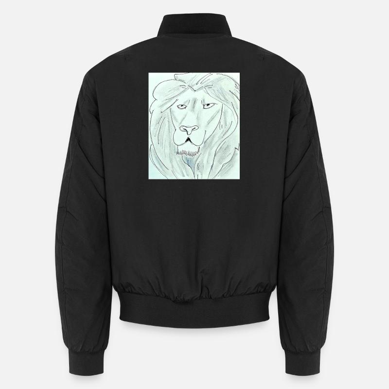 Pure Lion Head Drawing Unisex Bomber Jacket