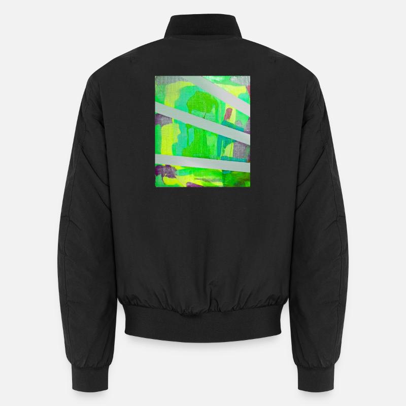 Neon Kaleido Abstract - Unisex Bomber Jacket - black